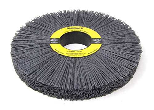 Image of Brush Research CW8180SC Nampower Composite Hub Abrasive Nylon Wheel Brush, Round Hole, Silicon Carbide Filament, 8 inch Diameter, 0.040 inch Wire Diameter, 2 inch Arbor Hole, 2.5 inch Bristle Length, (Pack of 1)