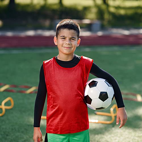 Image of Sintege 12 Pcs Soccer Pinnies Pennies Jersey Scrimmage Vest Sports Practice Jersey Mesh Basketball Vest for Youth Adult Kids