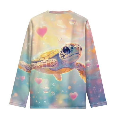 Image of Girls Cartoon Print Long Sleeve Graphic Tee Casual Crew Neck T-Shirts for 3-16 Years Little Girls