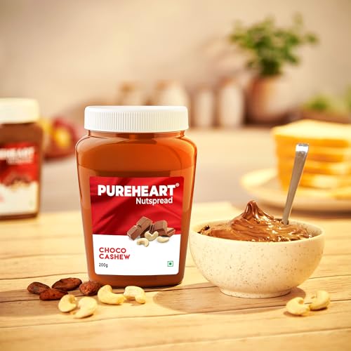 Image of Pureheart Nut Spread Choco Cashew (200 gm) Nutty Chocolate Cashew Spread for Breakfast, Bread /Toast, Sandwich