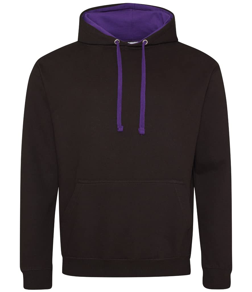 Just Hoods Unisex Noir Hooded Sweatshirt Varsity