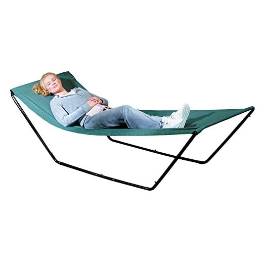 Portable Hammock – Space Saving Outdoor Foldable Free-Standing Hammock – Nylon Fabric with Steel Frame and Carrying Bag for Easy Travel
