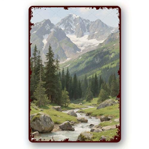 DGHFNRIKHKD Tin Signs Vintage Rocky Mountain National Park Wall Poster Coffee Shop Plate Iron Painting Vintage Novelty Fun Bar Tavern Kitchen Restaurant 12x8 Inch