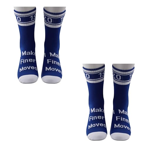 JXGZSO 2 Pairs Sorority Socks Blue I Make Finer Moves Socks Sorority Sister Gift