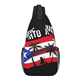 ASYG Puerto Rico Rican Flag Sling bag/Crossbody Backpack/Puerto Rican Shoulder Bag for Men For Women, Travel, Hiking, Work