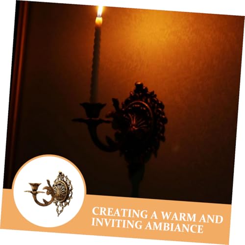Candelabro de pared de hierro fundido aristocrático para vela elegante 8