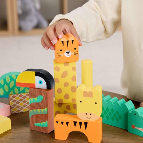 Fisher-Price Wood Jungle Blocks Set Toddler Toy - image 3