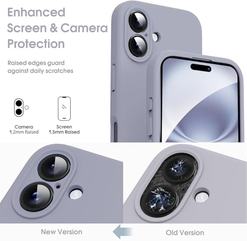 Image of mobistyle Designed for iPhone 16 Plus | Soft Silicone Liquid Protective | Microfiber Lining Phone Back Cover Case for iPhone 16 Plus (Grey)