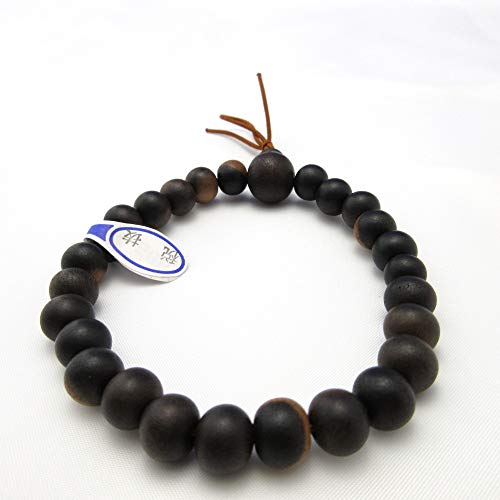 Black Persimmon Wood Bracelet Japanese Kaki Juzu Rosary Prayer Beads Jewel Handmade Kyoto Meditation Chakra Mala Beads (8.0Mm) #TOP5