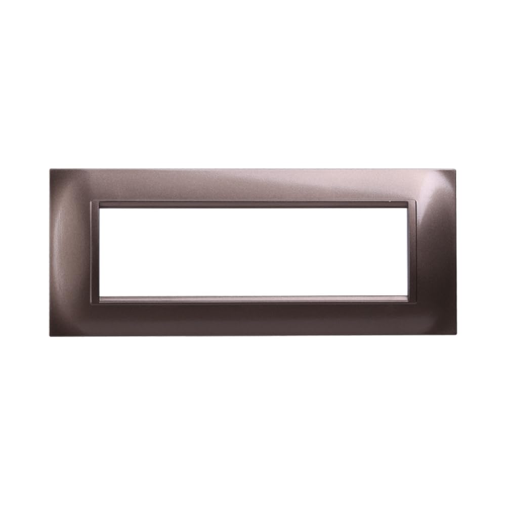 10 placche Quadrata, 7 moduli/posti, Compatibile Con BTicino Living, Bronzo, Placche squadrate, Serie Space, Plastica di alta qualità, 100% compatibile con i supporti e i moduli originali