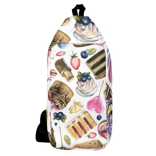 Sac à dos à bandoulière Sweet Cakes imprimé Donut Lollipop multicolore ultra léger