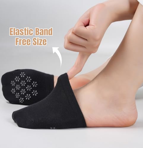 Image of Toe Socks Womens for Mules, Half Socks Toe Topper Covers No Show Invisible Non-slip Liners for Clogs 4 /6 /8 Pairs