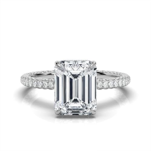 1 Ct-5 Ct Moissanite Engagement Ring, 10K/14K/18K Solid Gold & 925 Sterling Silver, Wedding Bridal Ring Set, Hidden Halo Antique Anniversary for Her