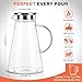 SUSTEAS 2.0 Liter 68oz Glass Pitcher with Lid, Easy Clean Heat Resistant Glass Water Carafe with Handle for Hot/Cold Beverages - Water, Cold Brew, Iced Tea & Juice, With 1 Long-Handled Brush Included