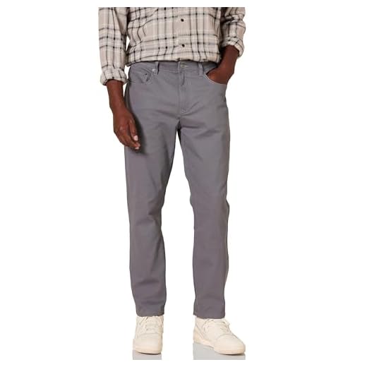 Amazon Essentials Men's 5-Pocket Stretch Twill Pants, Dark Grey, 32W x 32L