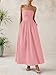 PRETTYGARDEN Women 2025 Summer Elegant Strapless Maxi Dress Tube Top Dress A Line Flowy Long Wedding Party Cocktail Dresses(Pink,X-Small)
