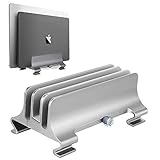 Vertical Laptop Stand [Upgrade Version],Syslux 3 Slots Space-Saving Aluminum Desktop Stand Holder...