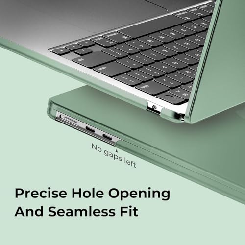 Image of EooCoo Case Compatible for MacBook Air 13.6 inch M5 2026 2025 2024 2022 M4 M3 M2, A3449 A3240 A3113 A2681, Matte Protective Hard Shell Cover, [Ultra-Thin Invisible] [Original Texture] - Midnight Green