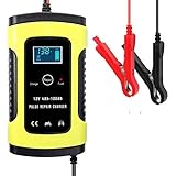 Autobatterie Ladegerät,Batterieladegerät 12V 6A Vollautomatische Autobatterie-Ladegerät Power...