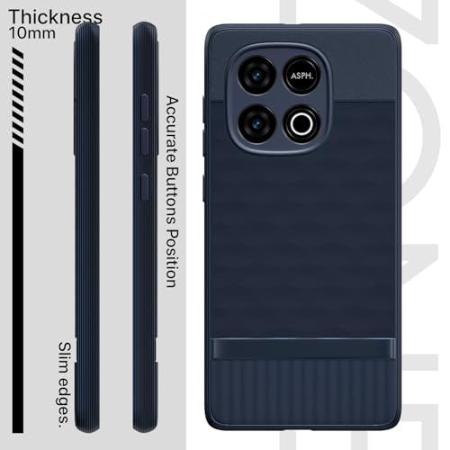 Image of Pikkme Back Cover for iQOO Neo 10 5G / Vivo Y300 GT 5G Soft Grip 3D Hexa Cube Texture Silicone Bumper Case (Blue)