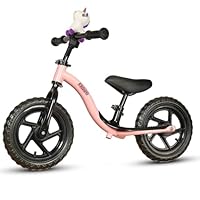 KRIDDO Loopfiets voor peuters van 2 jaar, leeftijd 18 maanden tot 5 jaar oud, 12 inch push-bike met individuele plaat (3 sets stickers inbegrepen), cadeau voor 2-3 jongens en meisjes, Groen