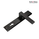 KOTARBAU® Zestaw klamek 72 mm PZ długi szyld czarny uniwersalny nowoczesny