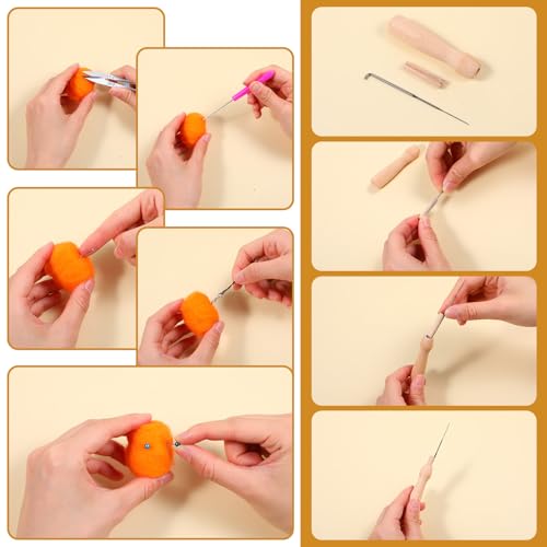 Image of mekueeex 40 Colors Needle Felting Kits for Beginners, Needle Felting Supplies Kits with Tools, Felt Starter Kits with Needles, Storage Bag for DIY Handcrafts Decoration