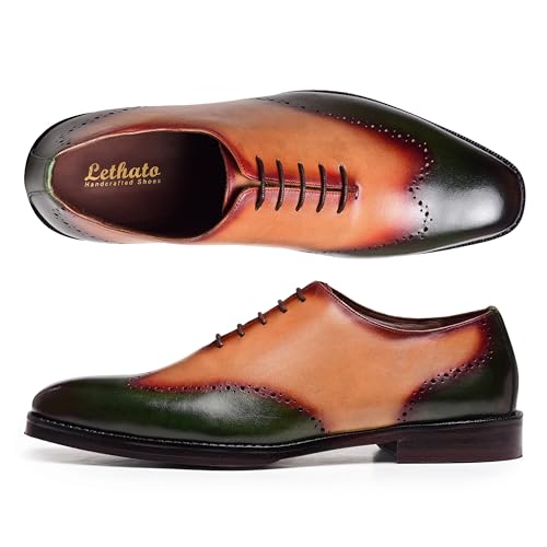 Image of Lethato Handcrafted Wholecut Oxford Men's Genuine Leather Lace Up Dress Shoes