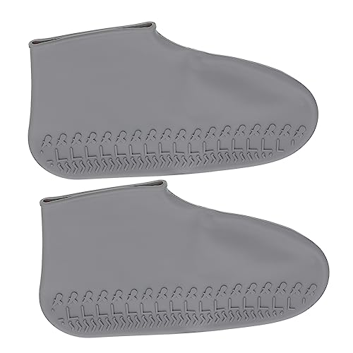 Cubiertas para zapatos de silicona impermeables para hombre y mujer, resistentes al desgaste, sobrecubiertas gruesas para actividades al aire libre, color gris miniatura 1