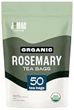 J Mac Botanicals Organic Rosemary Tea Bags Herbal Tea, (50 Count) - Certified by Organic Certifiers, Inc. - Quality Tea From Nile Valley, Egypt, Packaged in the USA