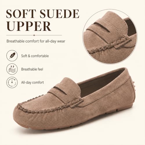 Image of Bernal Women's Non-Slip Penny Loafers - All-Day Comfort Flat Driving Shoes for Work Office & Casual Walking