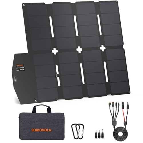 SOKIOVOLA 100W Portable Solar Panel MC-4 Foldable Solar Panel Charger Kits 18V IP68 Waterproof...