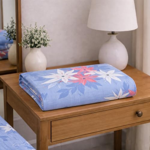 Image of DECORUM Cloud Cotton Double Bedsheet Floral Print with 2 Pillow Covers | 244 TC | Ultra Soft Feel | Premium Comfort | Breathable & Skin Friendly | for Bedroom (90 x 90 Inches)