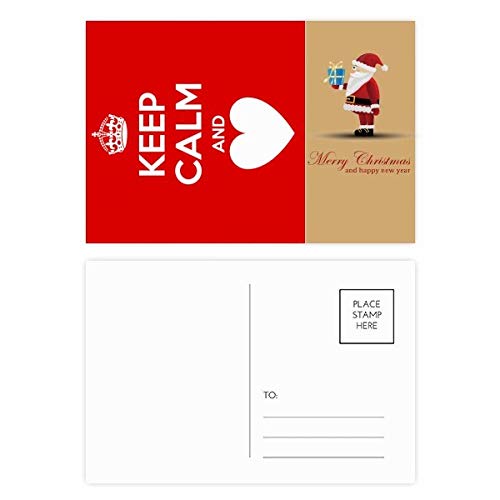Cartes postales avec citation Keep Calm Père Noël rouge : lot de 20 papeterie