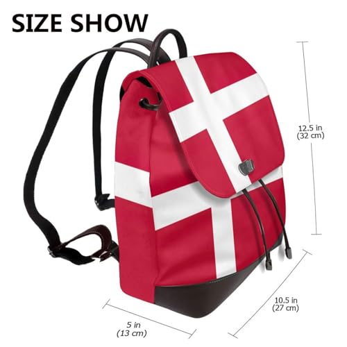 Sac à dos en cuir drapeau danois noir exprimez votre style - 2