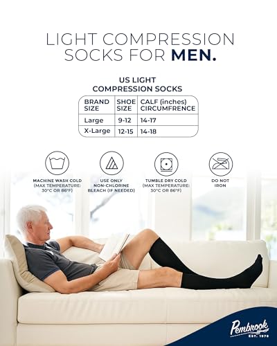 Pembrook Light Compression Socks for Men - 3 Pairs | 8-15 mmhg Compression Dress Socks for Men | Support Socks for Men3