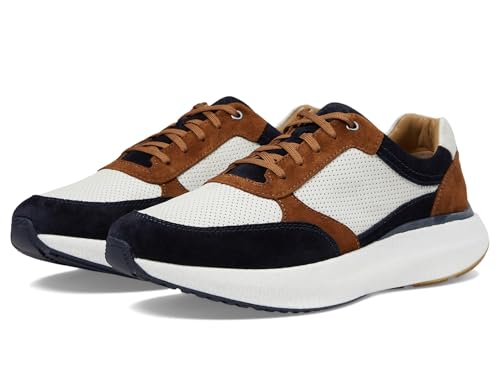 Baskets Briley Perfed Jogger homme Johnston & Murphy en daim bleu marine et cuir pleine fleur