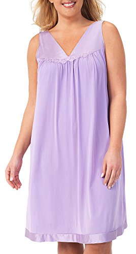 Exquisite Form Women's Coloratura Sleepwear Short Gown 30107, Lavender Spirit, Small