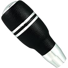 Abfer Button Shift Knob Automatic Car Gear Shifter Knobs Aluminum Alloy Stick Shifting Handle Transmission Fit for Most Vehicle, Black