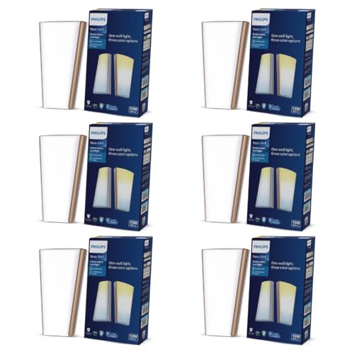 Image of Philips 12W 3 Colours in 1 Decorative Wall Light | Neos Gold Scene Switch Wall Light for Decoration | Colour : Tunable White, Pack of 6