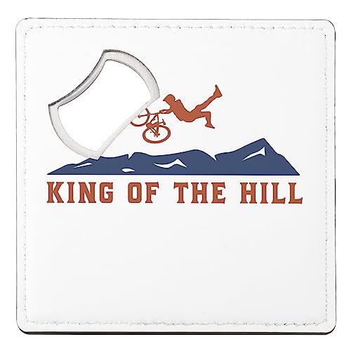 sous Verre Décapsuleur - King of The Hill Vélo France Cyclisme VTT - 1 unité (92 x 92 mm)