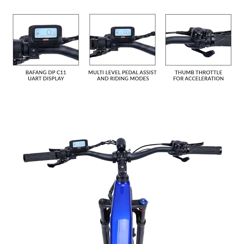 Image of EMotorad Nighthawk Mountain Electric Cycle (17.5Ah Li-Ion Removable Battery, Rockshox Dual Suspension, Kenda Juggernaut Fat Tyres) (Berry Blue)