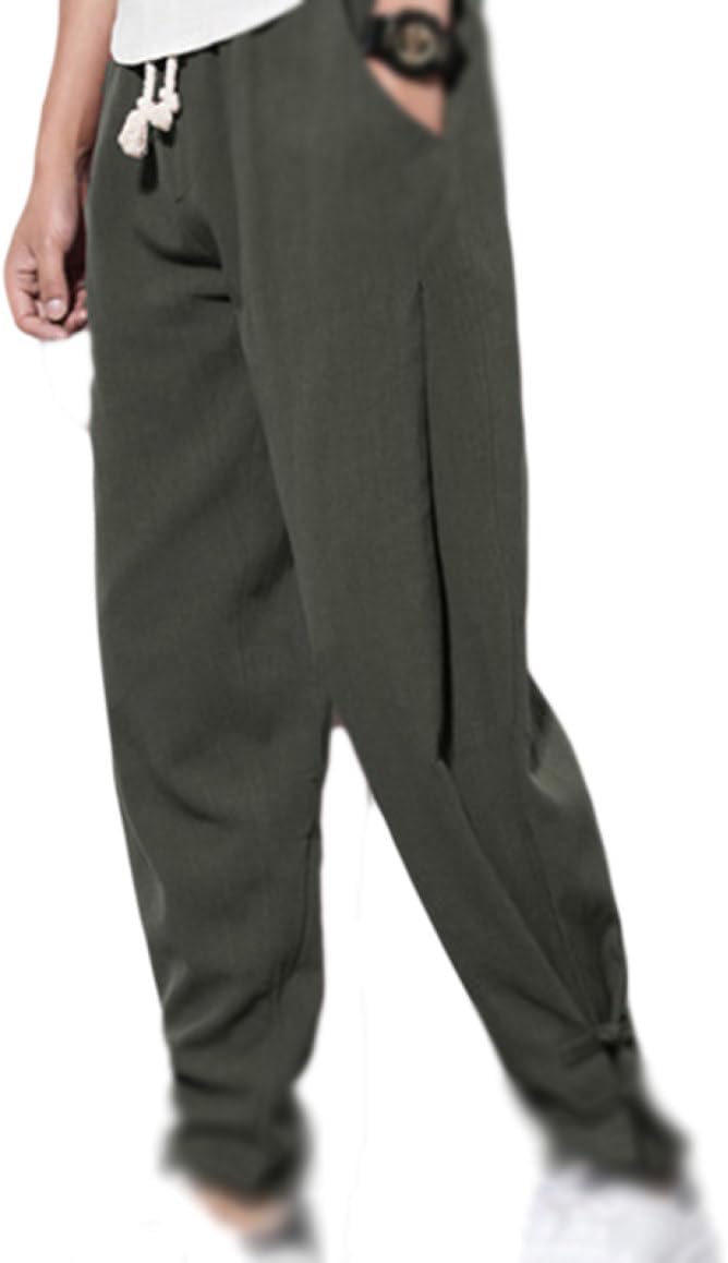 [lsjdln] サルエルパンツ イージーパンツ リラックス パンツ メンズ エスニック チャイナボタン チノパンツ テーパードパン