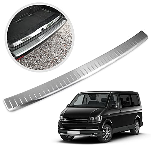 Protection de pare-chocs arrière VW T6 2015-2019 et seuil de coffre inox argent