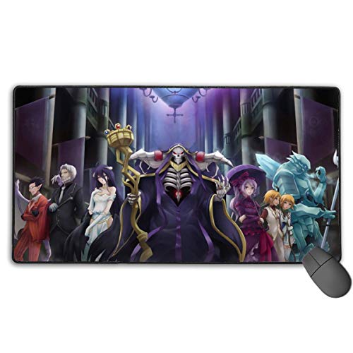 Preisvergleich Produktbild Dickes, großes Gaming-Mauspad mit Rutschfester Gummibasis, wasserdichter Laptop-PC-Mausunterlage. Entwickelt für genaue Kontrolle. Overlord Anime Ainz Ooal Gild Guild All Character Poster