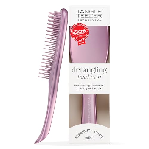 Image of Tangle Teezer Chrome Ultimate Detangler Brush for Wet & Dry Hair, Eliminates Knots & Reduces Breakage for Straight to Curly Hair Types, Mauve