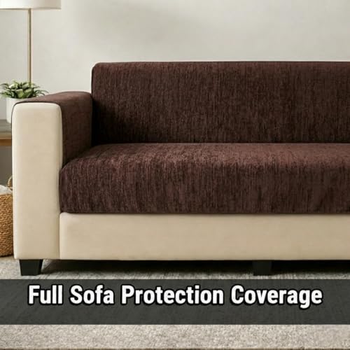 Image of STITCHNEST 'LuxeFit Series' 3 Seater Sofa Cover | Full Coverage with Armrest Pocket | Elegant Woven Fabric, Washable & Durable for Modern Living