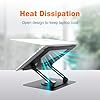 GRIFEMA Laptop Stand for Desk, Foldable Laptop Riser with 360° Swivel Base, Adjustable Height & Angle, Ventilated Computer Stand Compatible with MacBook Air/Pro, Dell, and 11-17" Laptops - Black #4
