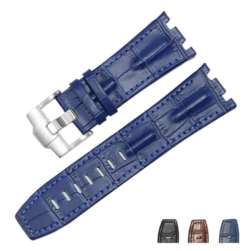 Bracelet en cuir véritable LUGEMA pour AP 26133: l'élégance du noir et bleu