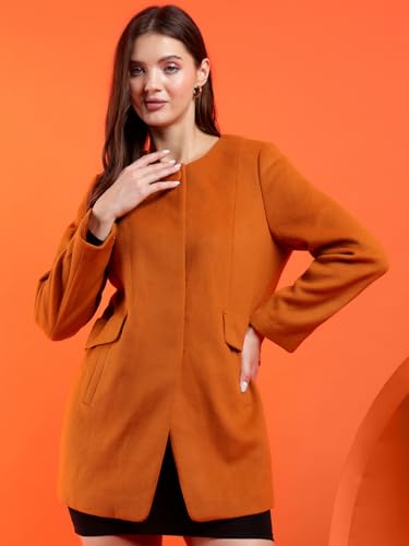 Image of KOTTY Womens Cotton Blend Standard Length Elegant Style Coat - Classic Style with Modern Detailing